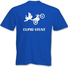 BIKER T-SHIRT Motorbike Motorcycle Cupid Stunt Mens Funny Tee Top