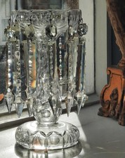 Exquisite Large Regency Anglo Irish Castellated Clear Crystal Cut Mantle Lustre