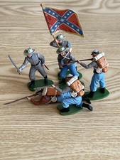VINTAGE 1960s, BRITAINS SWOPPET, ACW CONFEDERATE INFANTRY, SET OF 6 TOY SOLDIERS