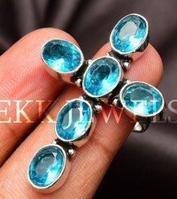 Blue Topaz Ring Gemstone 925