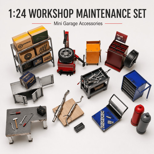 Diorama car repair model - 1/24,