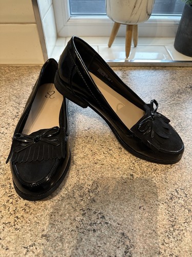 Evans black patent - &, suede