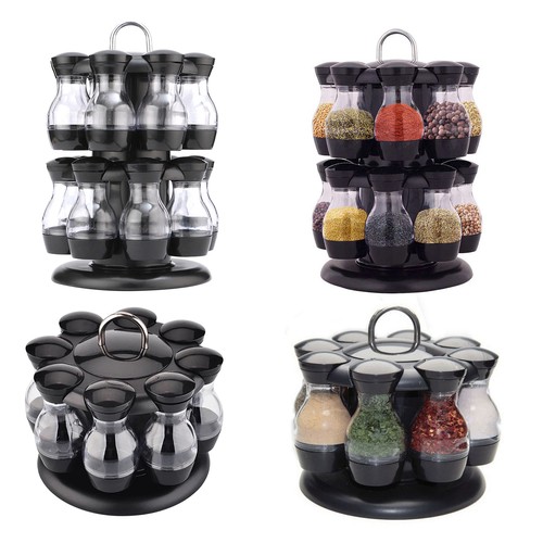 Revolving spice rack with 16 - with, 8/16