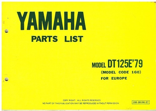 Yamaha dt125e - dt125e, 1g0)