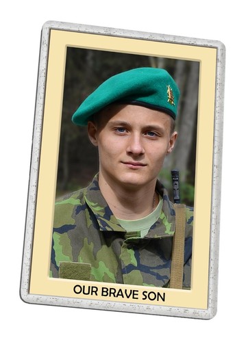 Metal memorial photo - photo, plaque