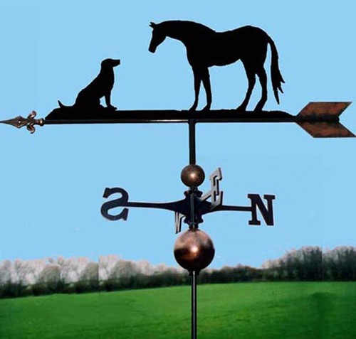 Horse dog weathervane - &,