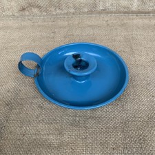 Enamel Candlestick Holder - Vintage Home - Blue - Farmhouse - Cottage