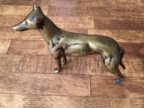 Brass greyhound figurine - greyhound,