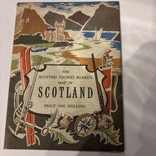 Vintage 1960s Scottish Tourist Boards Map Of Scotland