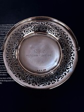 1914-1915 Antique Vintage Birmingham Sterling Silver Hallmark Plate Platter Tray