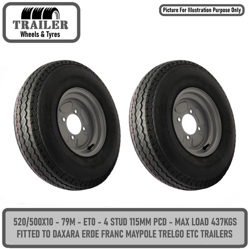 Trailer wheel rim tyre - trailer, &