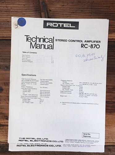 Rotel 870 preamp - rotel, /