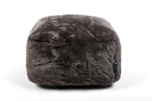 Charcoal grey plush faux fur - charcoal,