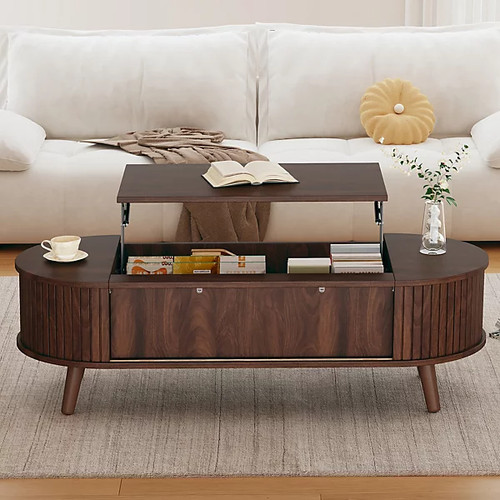 Oval coffee table lift top - oval,