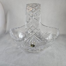 Cavan Ireland Crystal Basket Clear Handle Made In Ireland Irish Handmade Antique