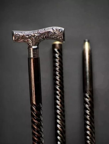 Hand carved walking stick - hand,