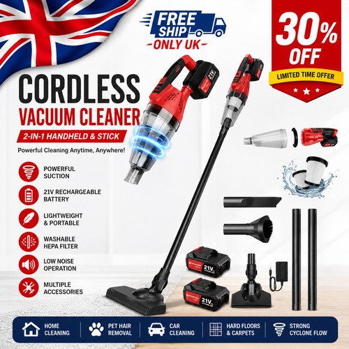 Cordless stick vacuum - cordless, 2-in-1