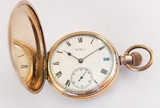 1903 GOLD FILLED WALTHAM TRAVELER SWISS LEVER FULL HUNTER POCKET WATCH WORKING