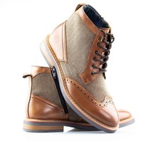 Mens Leather Memory Foam Zip