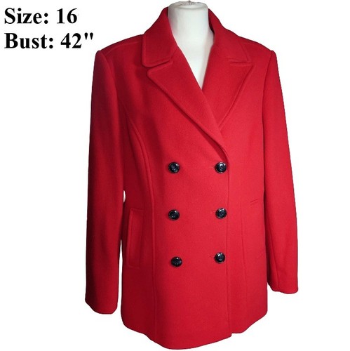 Viyella red womens coat double - womens,