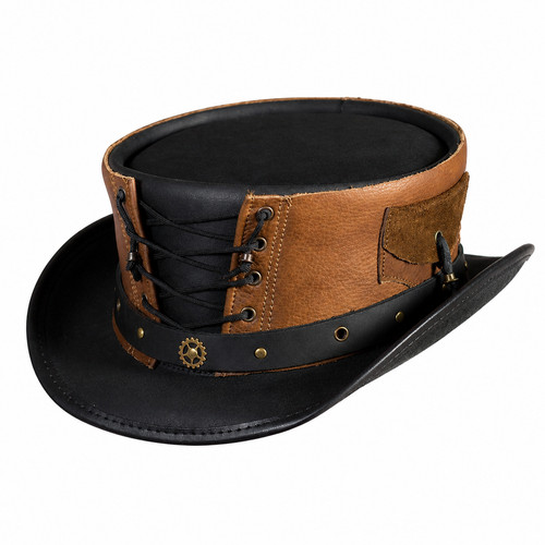 Handmade leather steampunk top - handmade,