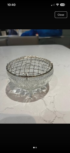 Small vintage cut glass - cut, rose