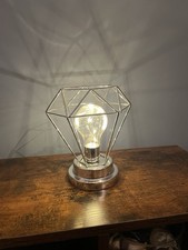 LED Battery Operated Silver Table Lamp 6.5 Inches