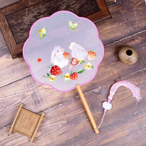 New chinese handheld fan pink - new!,