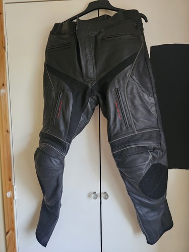 Leather motorcycle jeans - leather,