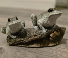 P J Dutt & Panter Arts Frogs On A Log Mushroom  Ornament Handmade in Barnstaple