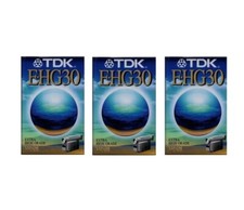 3 x TDK EHG HiFi 30 Minute VHS-C Compact Camcorder Video Tape Cassette EC-30