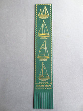 Leather BOOKMARK Sailing Craft  Gipsy Moth IV Heron Enterprise Int Cadet GREEN