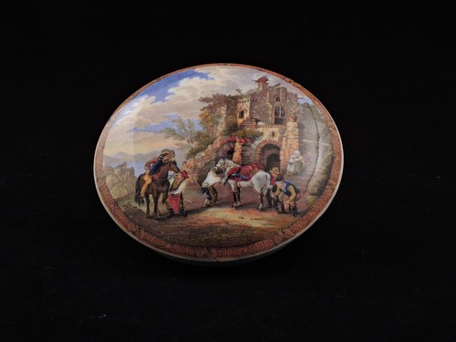 Antique prattware pot lid the - lid,