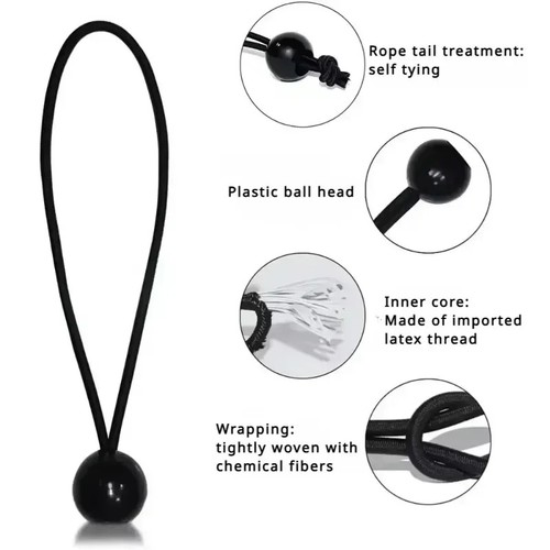 Black bungee balls - black,