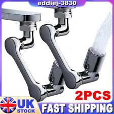 2 Pack Universal 1080° Swivel Extension Faucet Rotate Robotic Arm Tap Extender