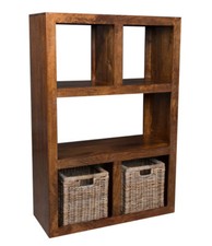 SOLID MANGO WOOD OPEN BOOKCASE