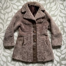 Vintage HeaTona Shearling Lamb Sheep Coat Wool Luxury Size 10 Heavy England Made