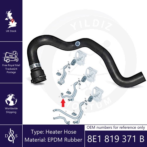Heater hose fits audi b6 - fits,