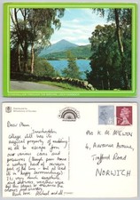 c26502 Schiehallion Loch Rannoch Perthshire Scotland  postcard 1992 stamp