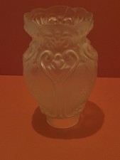 Antique Frosted Oil Lamp Shade Floral Pattern Cracked