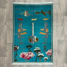 162 x 104cm Handmade Afghan Soviet War Rug Traditional Small Oriental Wool Rug