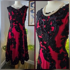 Phase Eight Red Black Tapework