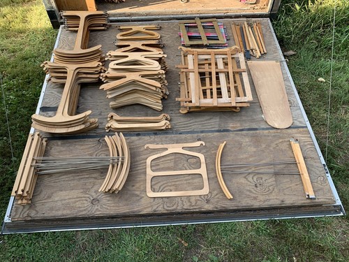 Wooden hangers steamer trunk - hangers,