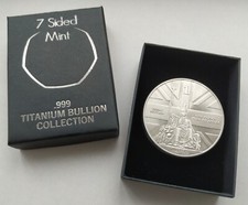 .999 Fine Titanium Round/Coin/Bar - 31.1g Bullion Metal, 1 Troy Ounce Britannia