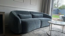 Dannetti Zoey blue grey fabric 3 seater sofa RRP £1299