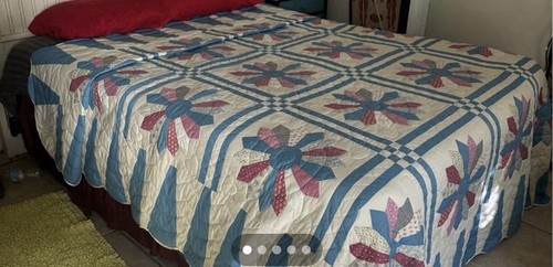 Vintage handmade star quilt - vintage,