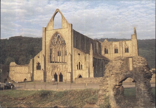 Vintage tintern abbey postcard - abbey,