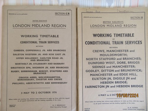 Railway working timetables - railway,
