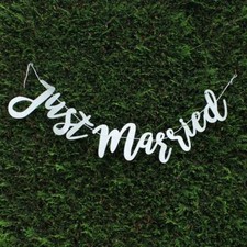 Silver Glitter Just Married