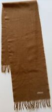 A Brown Vintage 100% Lambswool Fringed Scarf By Liberty